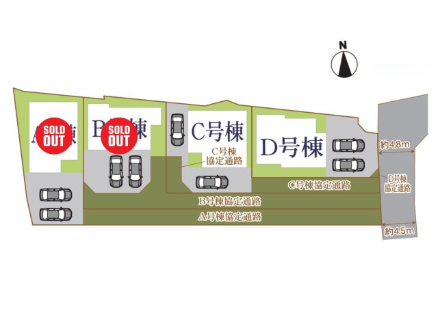 清水町伏見409番　新築戸建　全４棟　C号棟　の区画図