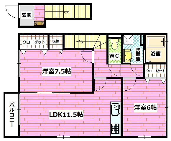 セジュール櫻Cの間取り