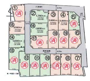 川越市むさし野南全19棟　新築戸建の区画図