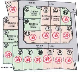 川越市むさし野南全19棟　新築戸建の区画図