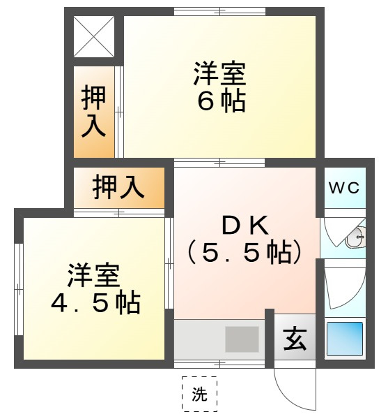 神戸市垂水区下畑町のアパートの間取り
