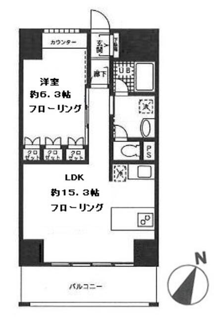 横浜市中区長者町３丁目の賃貸マンションの間取り