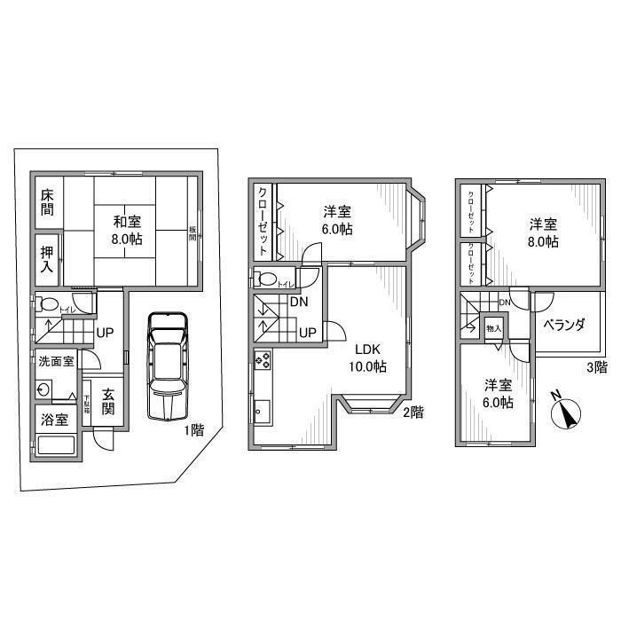 汐の宮町戸建の間取り