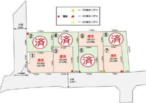 入間市下藤沢2丁目　新築戸建　全8棟の区画図