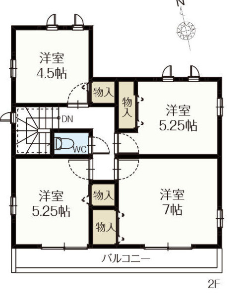 【仲介手数料無料】所沢市弥生町２期全２棟１号棟　所沢の不動産なら西武ハウジングの間取り