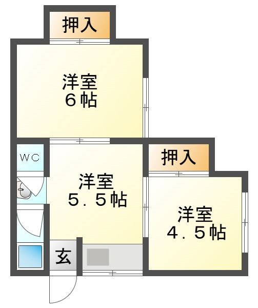 神戸市垂水区下畑町のアパートの間取り