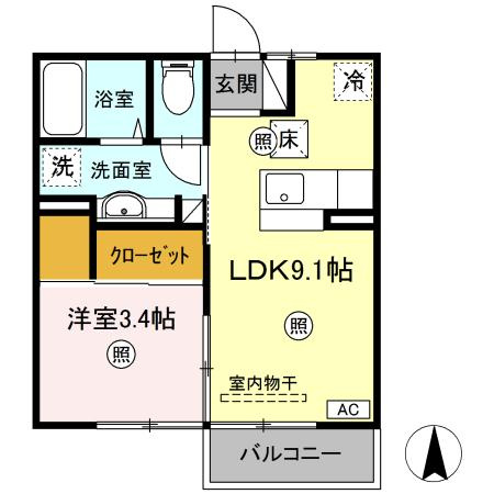 【間取り】 | アルコバレーノ蛇田Ａ