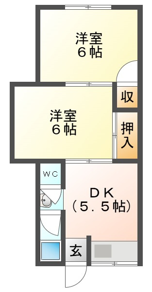 神戸市垂水区下畑町のアパートの間取り
