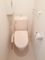 落ち着いた色調のトイレです