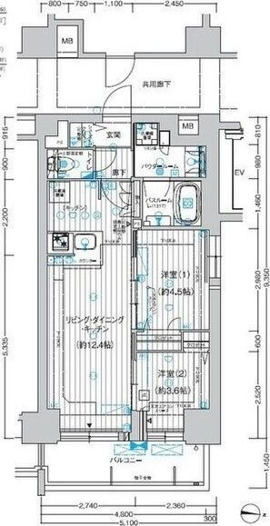 プレサンス　レイズ　鶴舞公園の間取り