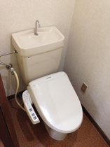 落ち着いた色調のトイレです