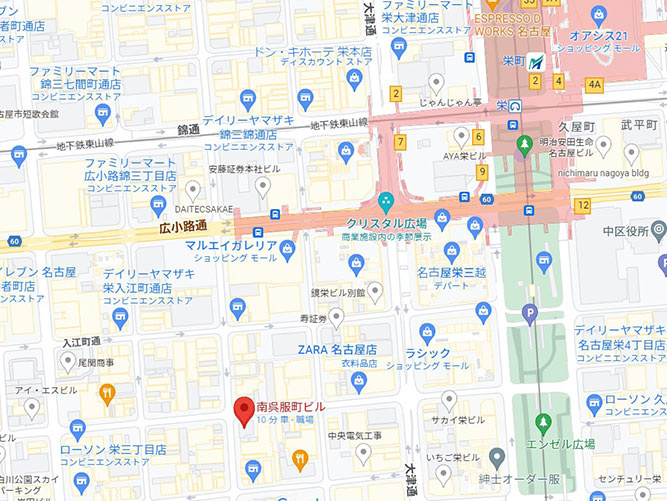 南呉服町ビルの地図