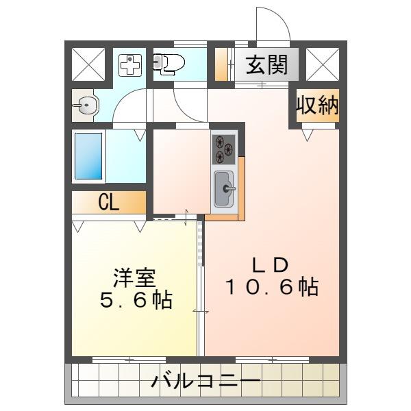 中西第3マンションの間取り