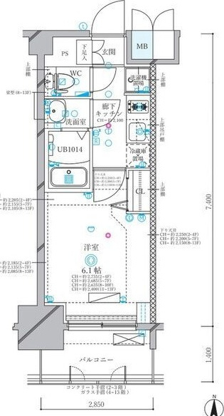 ディアレイシャス名古屋浄心Ⅱの間取り