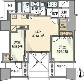 プラウドタワー名駅の間取り
