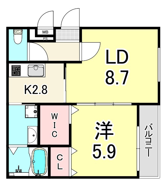 フジパレス武庫之荘駅北Ⅲ番館の間取り