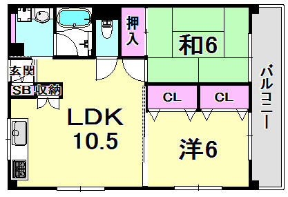 松園ハイツの間取り