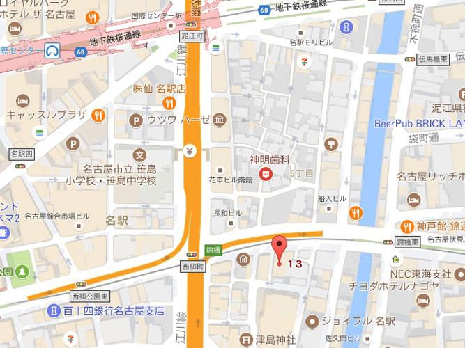 名駅錦橋ビルの地図