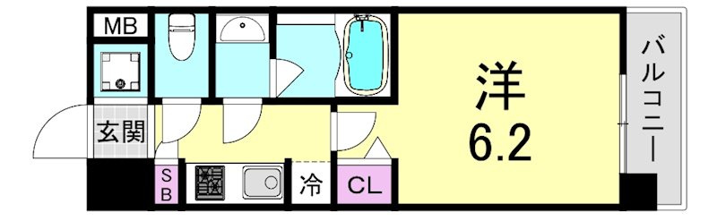 スプランディッド難波Ⅱの間取り