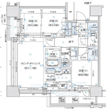 ウエリスタワー谷町四丁目の間取り