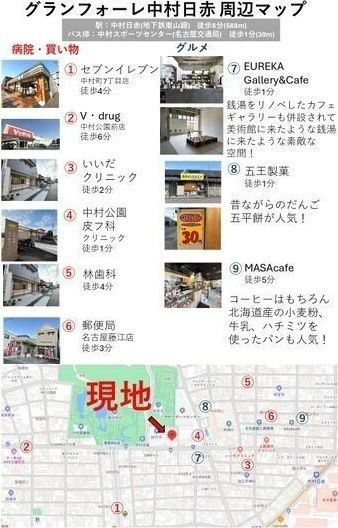 グランフォーレ中村日赤の周辺