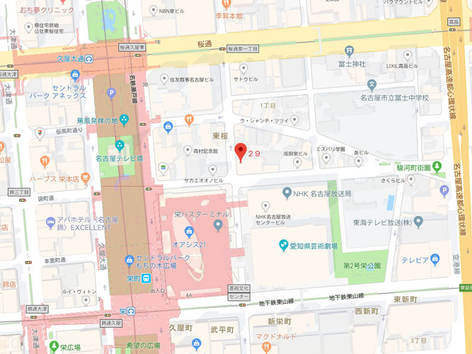 オアシス栄ビルの地図
