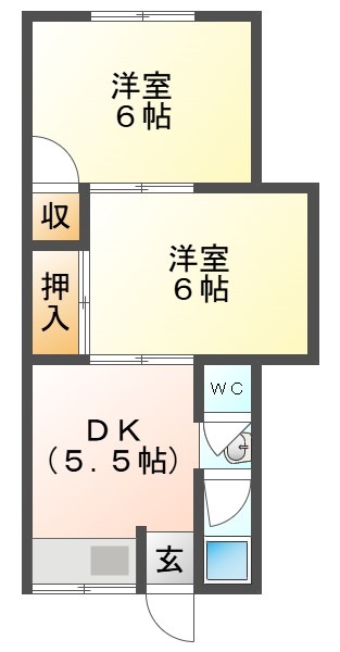 神戸市垂水区下畑町のアパートの間取り