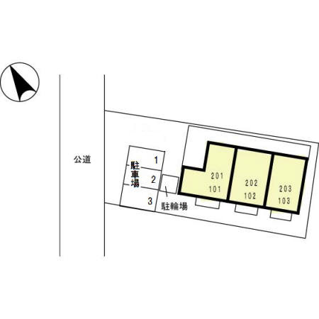 稲城市矢野口のアパートの区画図