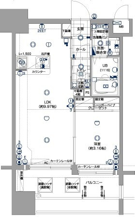 福岡市博多区銀天町３丁目の賃貸マンションの間取り