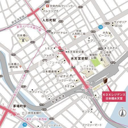 【地図】ＫＤＸレジデンス日本橋水天宮