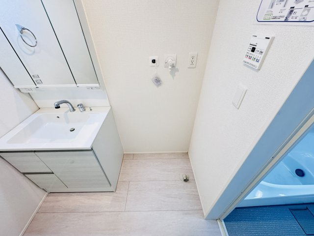 松戸市千駄堀新築戸建（千駄堀７期）のランドリースペース|洗濯機置き場・乾燥機用ガス栓付き