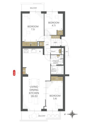 【間取り】西国分寺史跡通り住宅２号棟 