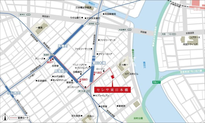 【地図】セレサ東日本橋