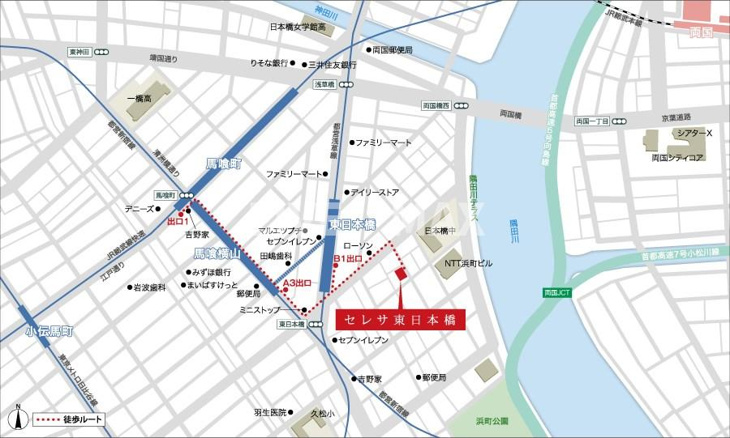 【地図】セレサ東日本橋 
