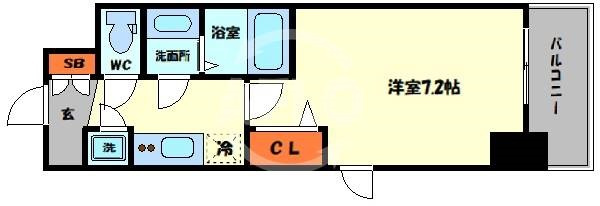 レジュールアッシュ心斎橋LUXEの間取り|レジュールアッシュ心斎橋リュクス　間取り