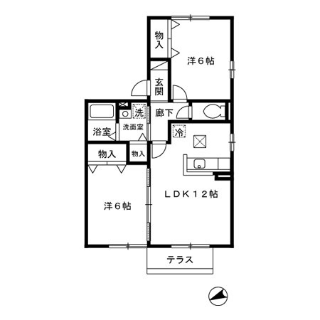 エスペランサ　仲介手数料（賃料の1.10ヵ月）の50％OFF対象物件！の間取り