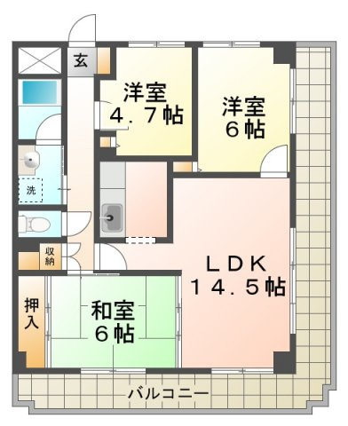 ヴァーチュアスあさぎりの間取り