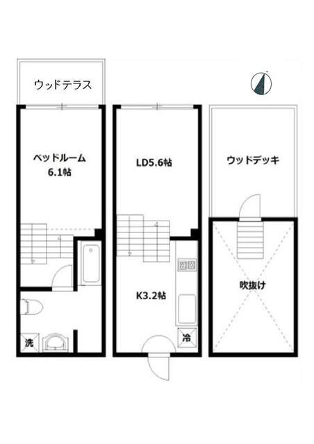 ｈｉｋｅ（ハイク）～ｓｋｉｐ　ｆｌｏｏｒ　ｔｅｒｒａｃｅ　ｈｏｕｓｅ～の間取り|間取図 