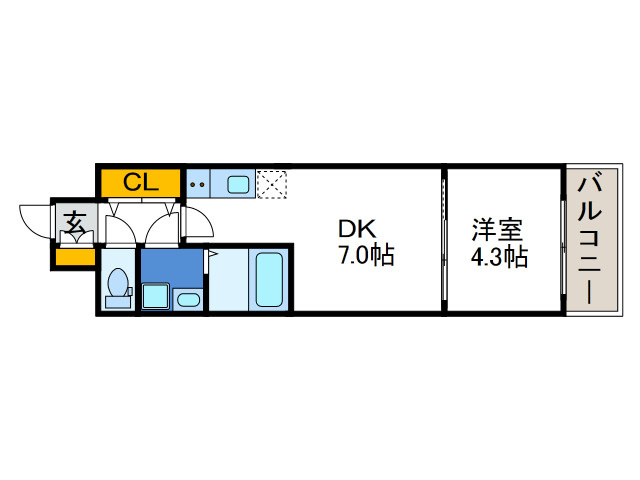レオンコンフォート九条ガレリアの間取り|反転の間取りとなります。
