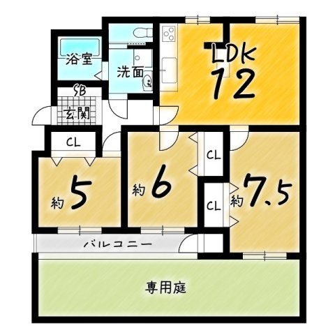 長岡天神ハイツ17号棟の間取り