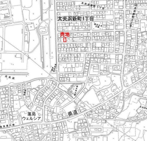 【地図】 | 新潟市北区太夫浜新町1丁目206　売地　右側