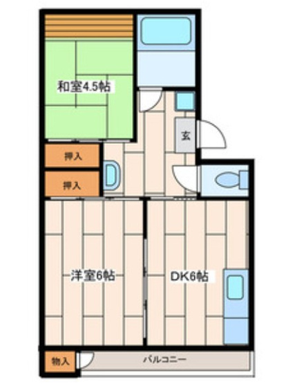 【間取り】 | 栄昇ハイツ | 2DKの間取りです！