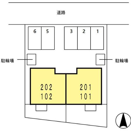 セジュール古橋Ⅱの区画図