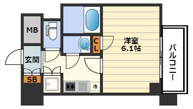 レジュールアッシュ梅田アクシアの間取り