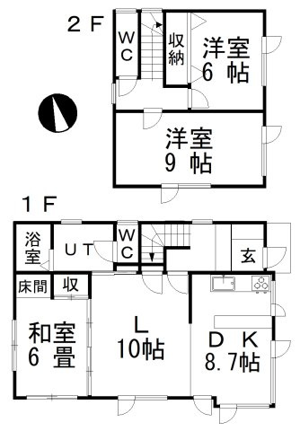 【間取り】 | 厚岸町門静2-126売家
