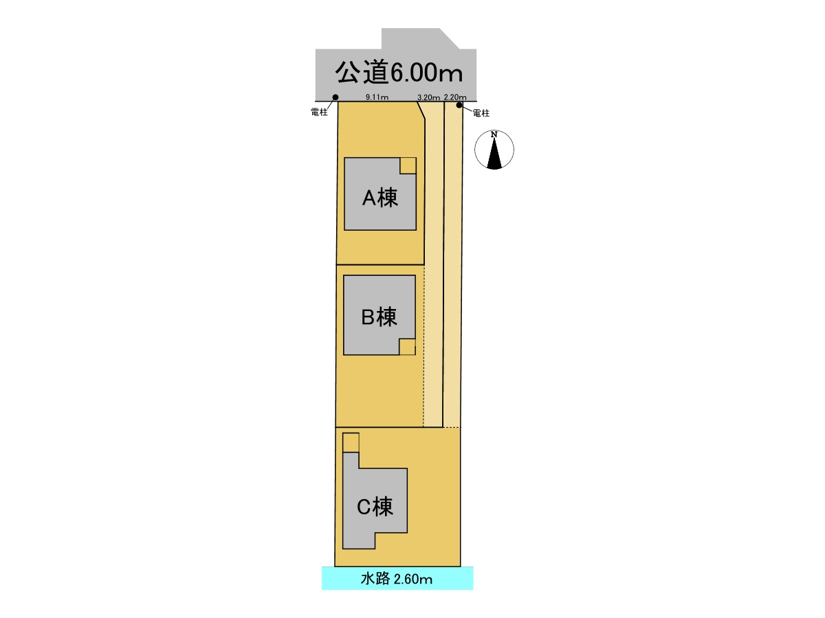 【商談中】新築戸建　瑞穂市中原　全3区画分譲の区画図|■区画図
■YAMADA電機の　ヤマダ不動産　株式会社リライフ　
いつでもお問合わせ下さい。