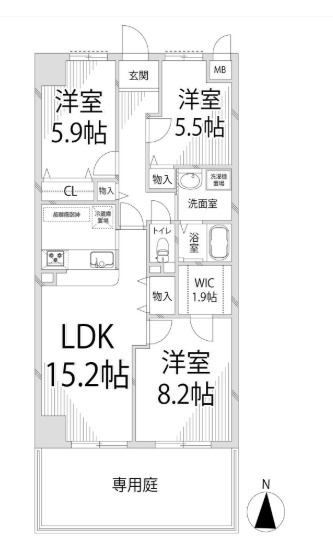 キャッスルコート東辻井の間取り