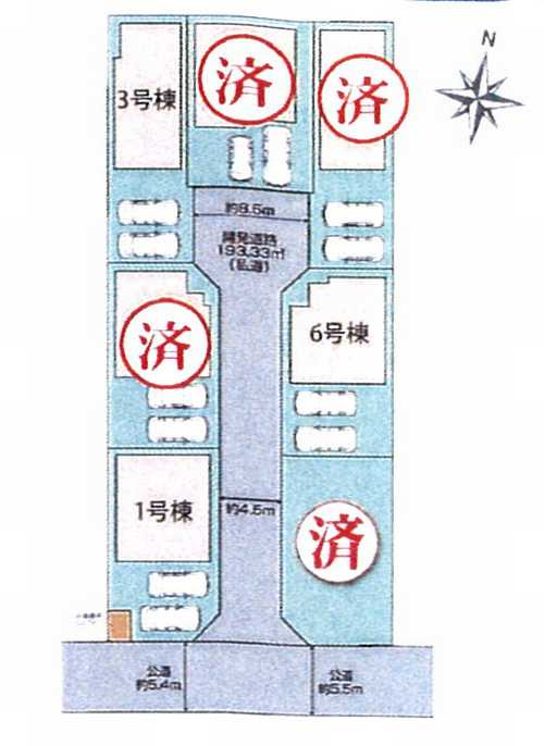 平塚市四之宮2丁目　新築戸建全7棟　1号棟の区画図