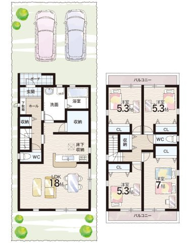 神戸市須磨区北落合　第4期　新築一戸建ての間取り|2号地