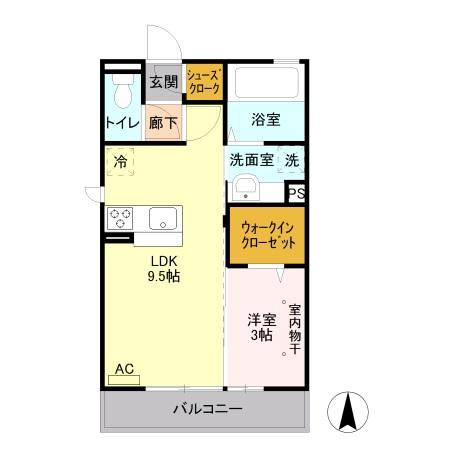 Mスカイ　Ⅰの間取り
